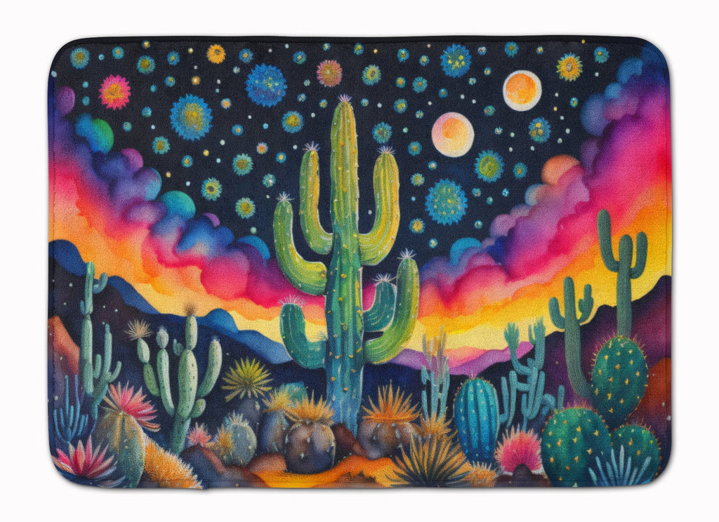 Queen of the Night Cactus in Color Memory Foam Kitchen Mat Machine Washable Anti-Fatigue Cushion Comfort Bath or Kitchen Rug