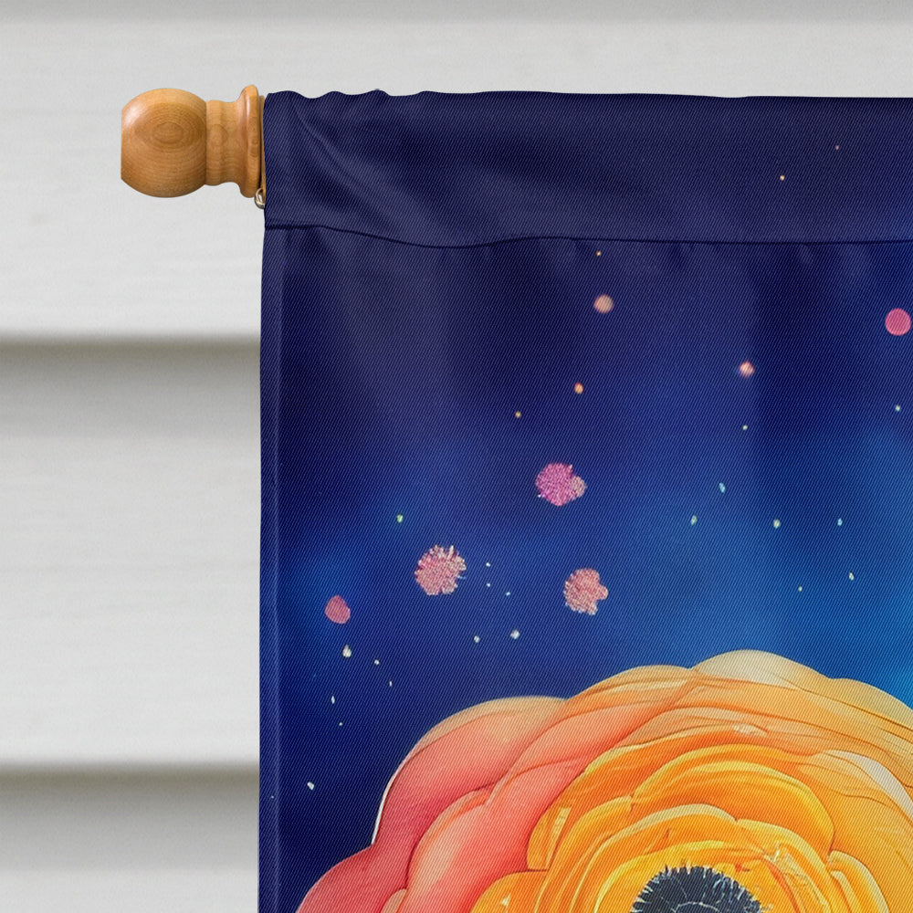 Ranunculus in Color House Flag 28x40 Porch Sleeve Pole Decorative Outside Yard Banner Artwork Wall Hanging, Polyester