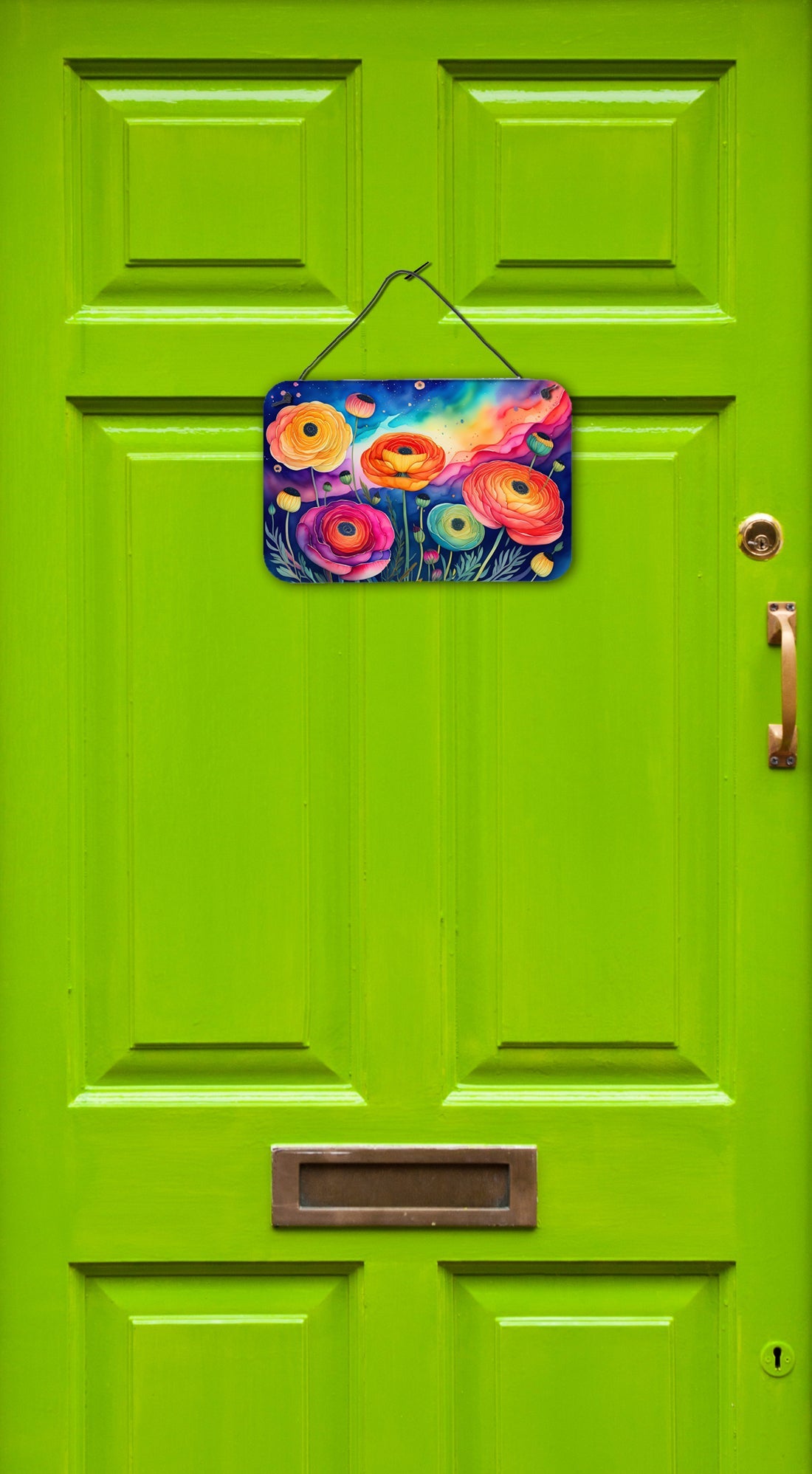 Ranunculus in Color Wall or Door Hanging Prints Aluminum Metal Sign Kitchen Wall Bar Bathroom Plaque Home Decor, 8HX12W, Multicolor