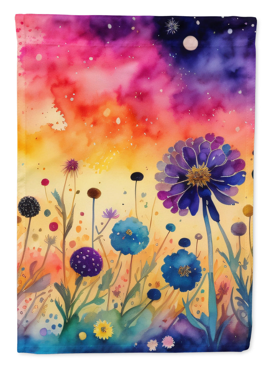 Scabiosa in Color House Flag 28x40 Porch Sleeve Pole Decorative Outside Yard Banner Artwork Wall Hanging, Polyester