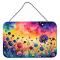 Scabiosa in Color Wall or Door Hanging Prints Aluminum Metal Sign Kitchen Wall Bar Bathroom Plaque Home Decor, 8HX12W, Multicolor
