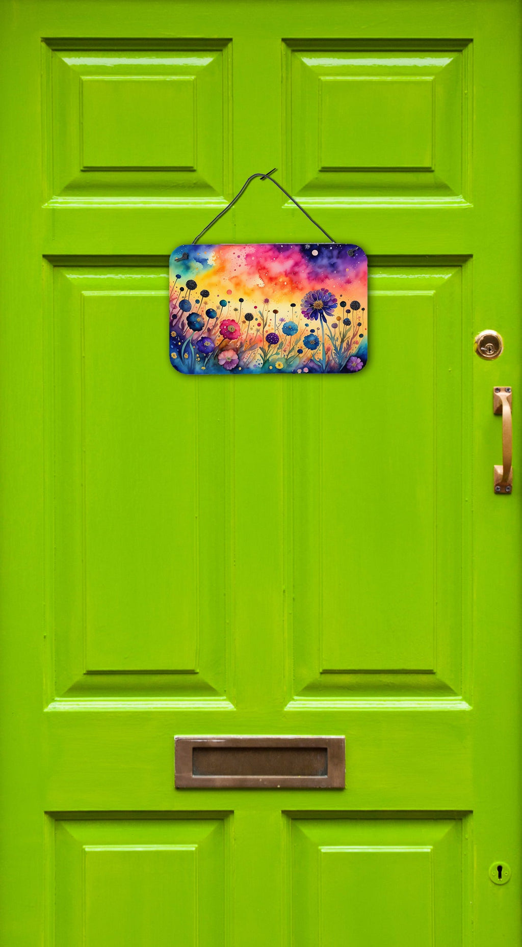 Scabiosa in Color Wall or Door Hanging Prints Aluminum Metal Sign Kitchen Wall Bar Bathroom Plaque Home Decor, 8HX12W, Multicolor