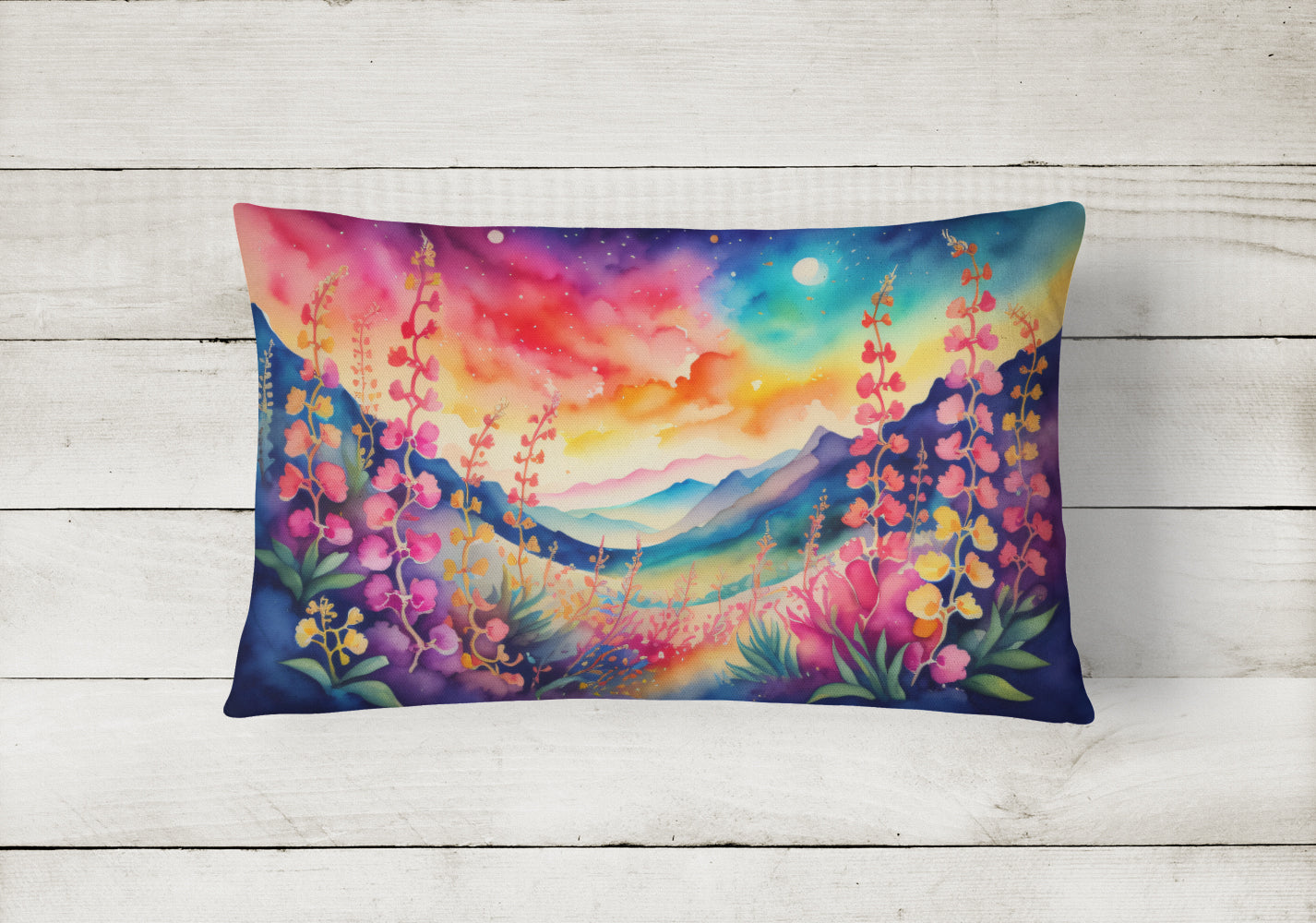 Snapdragon in Color Decorative Throw Pillow 12x16 Indoor Outdoor Accent Cushion, Fabric Cover with Insert for Sofa, Bed, Porch & Living Room