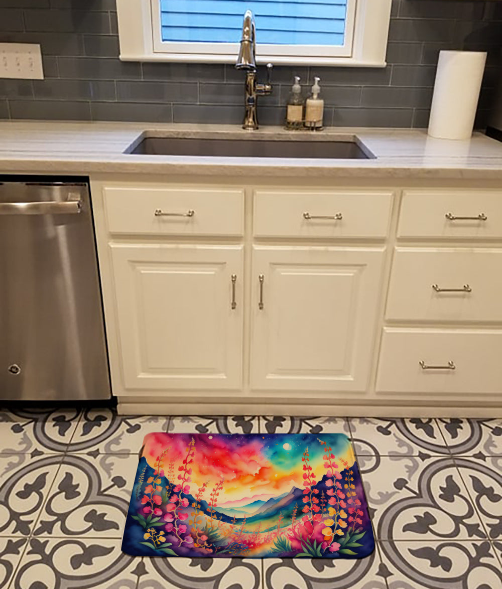 Snapdragon in Color Memory Foam Kitchen Mat Machine Washable Anti-Fatigue Cushion Comfort Bath or Kitchen Rug