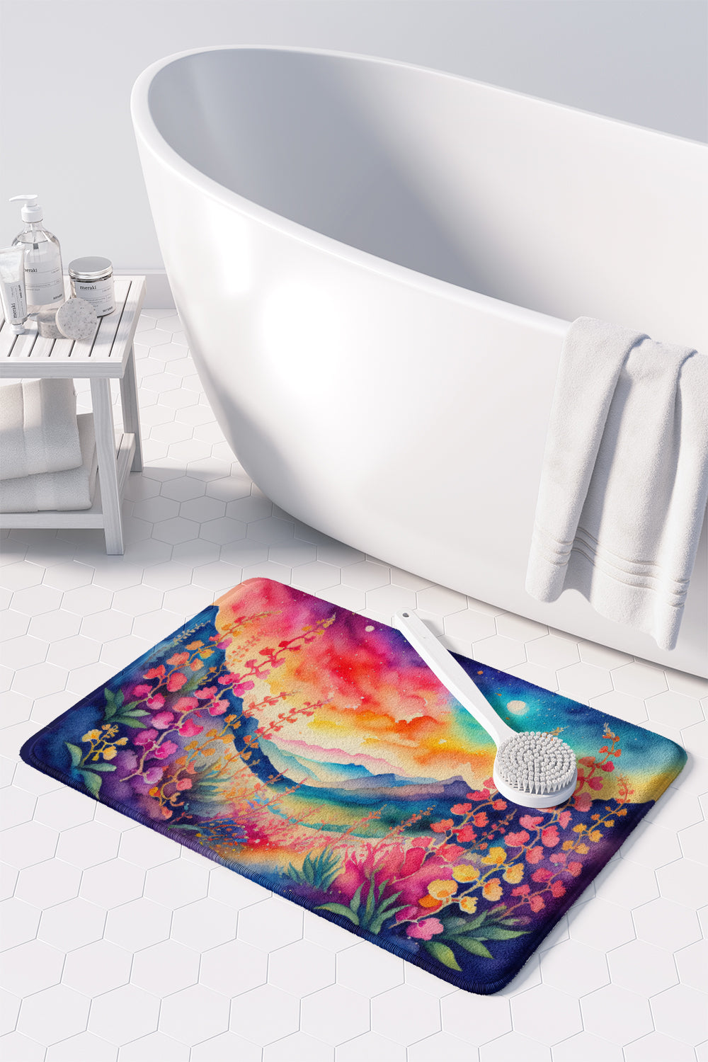 Snapdragon in Color Memory Foam Kitchen Mat Machine Washable Anti-Fatigue Cushion Comfort Bath or Kitchen Rug