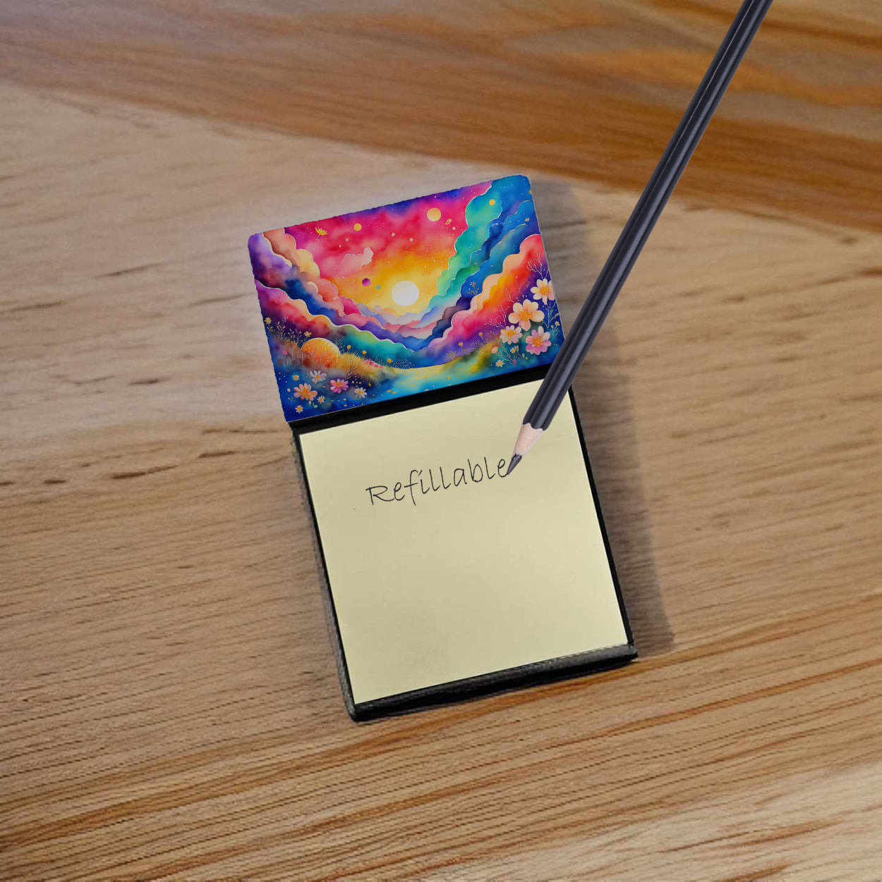 Stock, or Gillyflower in Color Watercolor Sticky Note Holder Refillable Dispenser Desk Accessory 3x3 Pad Gift