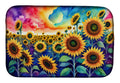 Sunflowers in Color Dish Drying Mat Absorbent Dish Drying Mat Pad for Kitchen Counter Dish Drainer Mat for Countertop, 14 x 21", Multicolor