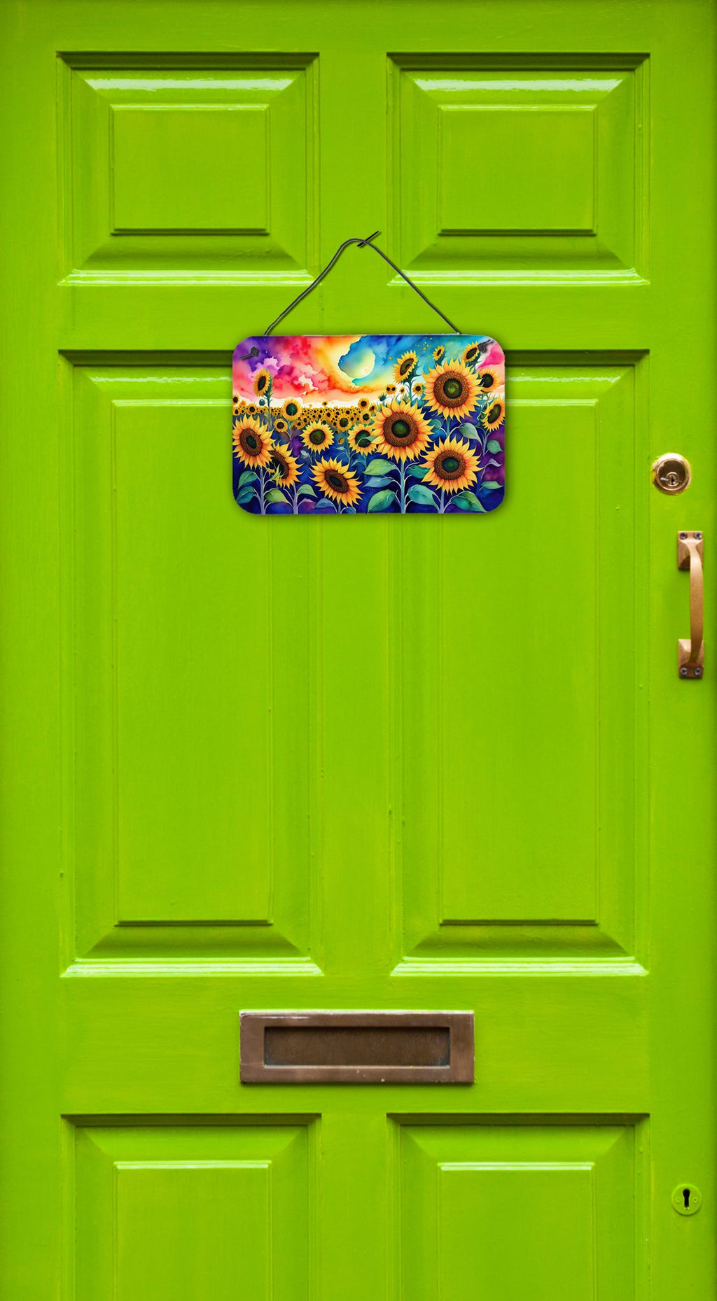 Sunflowers in Color Wall or Door Hanging Prints Aluminum Metal Sign Kitchen Wall Bar Bathroom Plaque Home Decor, 8HX12W, Multicolor