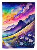 Violets in Color House Flag 28x40 Porch Sleeve Pole Decorative Outside Yard Banner Artwork Wall Hanging, Polyester