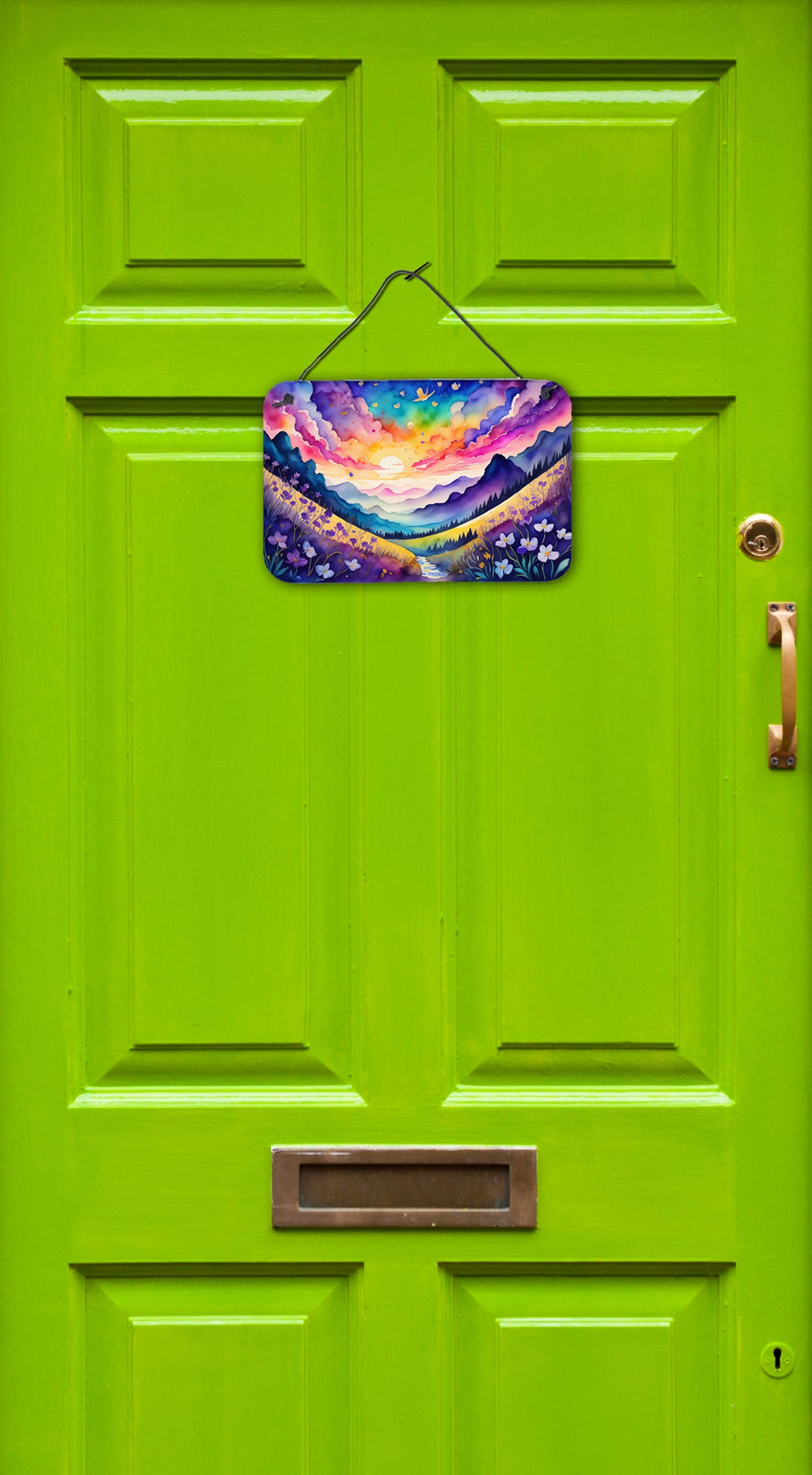 Violets in Color Wall or Door Hanging Prints Aluminum Metal Sign Kitchen Wall Bar Bathroom Plaque Home Decor, 8HX12W, Multicolor