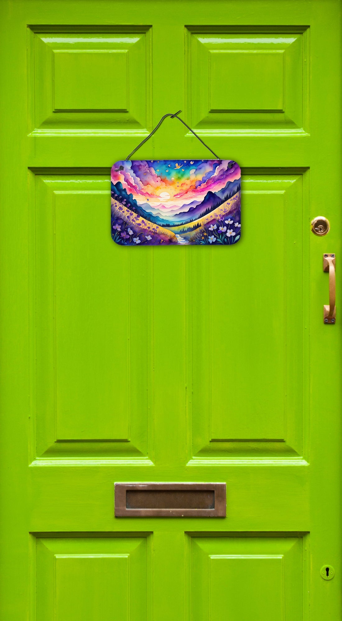 Violets in Color Wall or Door Hanging Prints Aluminum Metal Sign Kitchen Wall Bar Bathroom Plaque Home Decor, 8HX12W, Multicolor