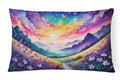 Violets in Color Decorative Throw Pillow 12x16 Indoor Outdoor Accent Cushion, Fabric Cover with Insert for Sofa, Bed, Porch & Living Room