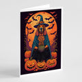 Bloodhound Witchy Halloween Greeting Cards Pack of 8 Blank Cards with Envelopes Whimsical A7 Size 5x7