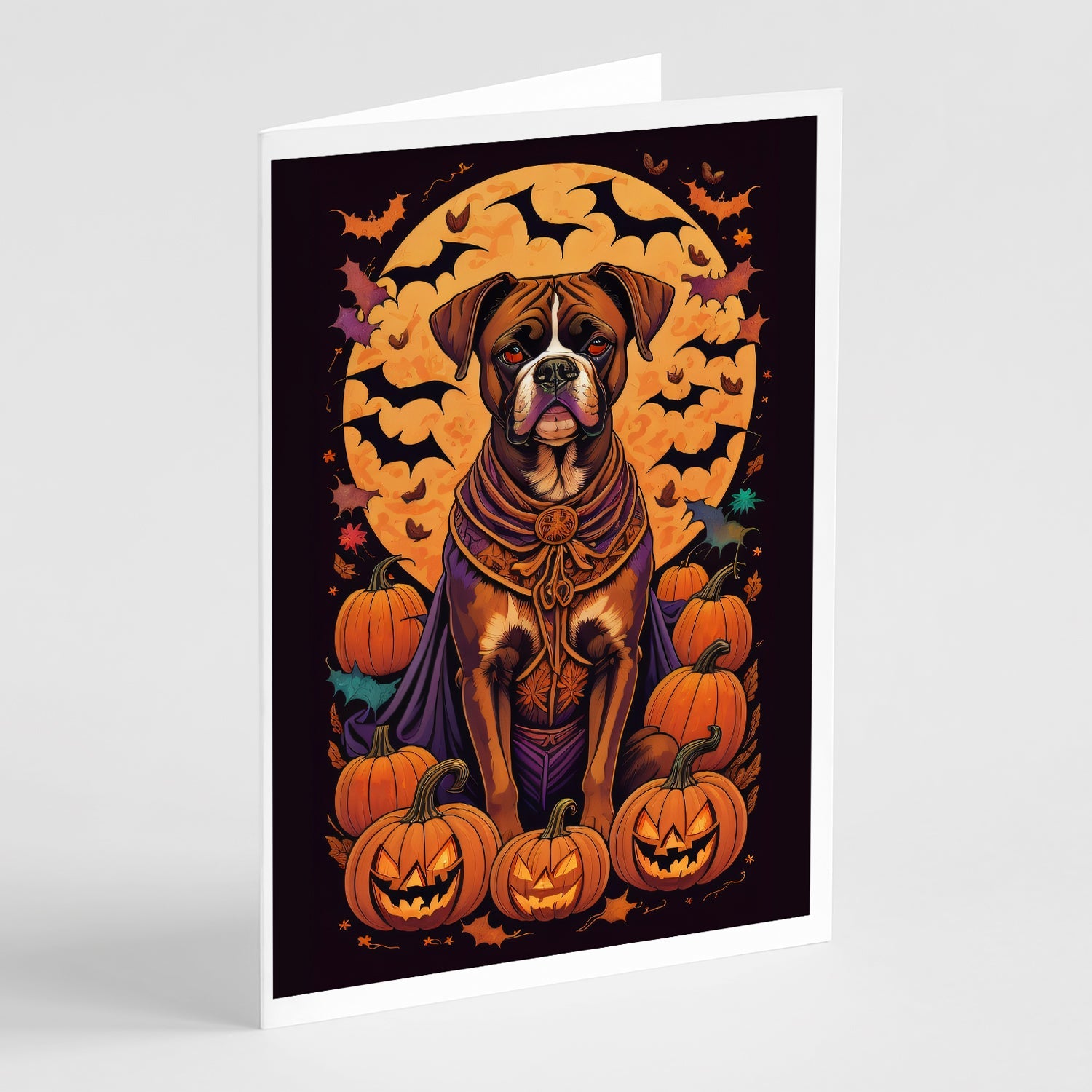 Boxer Witchy Halloween Greeting Cards Pack of 8 Blank Cards with Envelopes Whimsical A7 Size 5x7