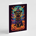 Cairn Terrier Witchy Halloween Greeting Cards Pack of 8 Blank Cards with Envelopes Whimsical A7 Size 5x7