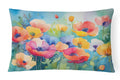Anemones in Watercolor Decorative Throw Pillow 12x16 Indoor Outdoor Accent Cushion, Fabric Cover with Insert for Sofa, Bed, Porch & Living Room