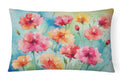 Carnations in Watercolor Decorative Throw Pillow 12x16 Indoor Outdoor Accent Cushion, Fabric Cover with Insert for Sofa, Bed, Porch & Living Room