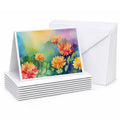 Chrysanthemums in Watercolor Greeting Cards Pack of 8 Blank Cards with Envelopes Whimsical A7 Size 5x7