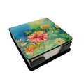Chrysanthemums in Watercolor PU Leather Note Paper Holder with Artist-Designed Cover, Desk Accessory, Office Gift