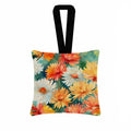 Chrysanthemums in Watercolor Hanging Square Fabric Ornament 3.5 × 3.5 Decorative Door-Knob & Tree Hanger, Soft Fabric