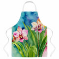 Orchids in Watercolor Apron Cooking Kitchen Server Baking Crafts Gardening for Adult Women Men, Unisex, Large, Multicolor