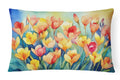Freesias in Watercolor Decorative Throw Pillow 12x16 Indoor Outdoor Accent Cushion, Fabric Cover with Insert for Sofa, Bed, Porch & Living Room