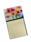 Gerbera Daisies in Watercolor Watercolor Sticky Note Holder Refillable Dispenser Desk Accessory 3x3 Pad Gift