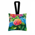 Hydrangeas in Watercolor Hanging Square Fabric Ornament 3.5 × 3.5 Decorative Door-Knob & Tree Hanger, Soft Fabric