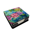 Hydrangeas in Watercolor PU Leather Note Paper Holder with Artist-Designed Cover, Desk Accessory, Office Gift