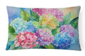 Hydrangeas in Watercolor Decorative Throw Pillow 12x16 Indoor Outdoor Accent Cushion, Fabric Cover with Insert for Sofa, Bed, Porch & Living Room