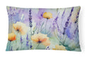 Lavender in Watercolor Decorative Throw Pillow 12x16 Indoor Outdoor Accent Cushion, Fabric Cover with Insert for Sofa, Bed, Porch & Living Room