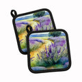 Lavender in Watercolor Pot Holder Set of 2 Heat Resistant Quilted Hot Pads 7.5 x 7.5 Inch, Insulated Kitchen Trivets for Cooking & Baking