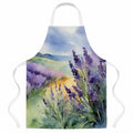 Lavender in Watercolor Apron Cooking Kitchen Server Baking Crafts Gardening for Adult Women Men, Unisex, Large, Multicolor