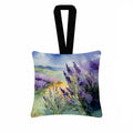 Lavender in Watercolor Hanging Square Fabric Ornament 3.5 × 3.5 Decorative Door-Knob & Tree Hanger, Soft Fabric