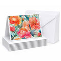 Peonies in Watercolor Greeting Cards Pack of 8 Blank Cards with Envelopes Whimsical A7 Size 5x7