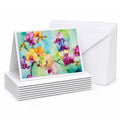 Orchids in Watercolor Greeting Cards Pack of 8 Blank Cards with Envelopes Whimsical A7 Size 5x7