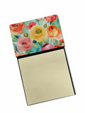 Ranunculus in Watercolor Watercolor Sticky Note Holder Refillable Dispenser Desk Accessory 3x3 Pad Gift