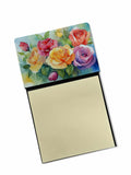 Roses in Watercolor Watercolor Sticky Note Holder Refillable Dispenser Desk Accessory 3x3 Pad Gift