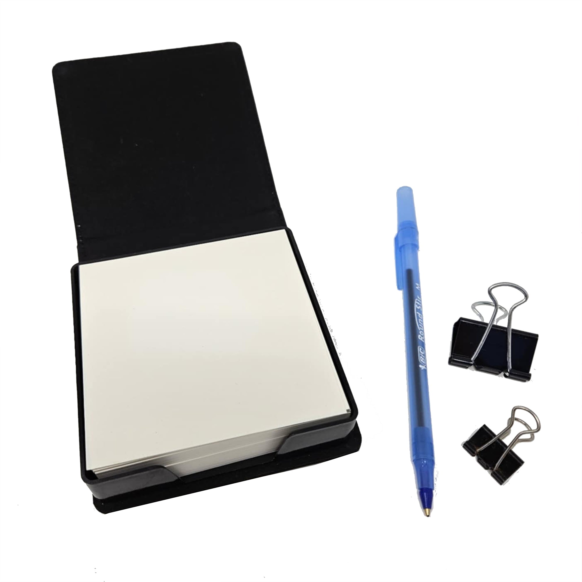 Tulips in Watercolor PU Leather Note Paper Holder with Artist-Designed Cover, Desk Accessory, Office Gift
