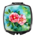 Alabama Camellia in Watercolor Compact Mirror Decorative Travel Makeup Mirror for Women Girls Gifts Pocket Makeup Mirror Folding Handheld