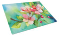 Arkansas Apple Blossom in Watercolor Cutting Board Tempered Glass Kitchen Cutting Surface, Heat Resistant Chopping, Non-Slip Feet, Food Prep & Serving