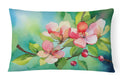 Arkansas Apple Blossom in Watercolor Decorative Throw Pillow 12x16 Indoor Outdoor Accent Cushion, Fabric Cover with Insert for Sofa, Bed, Porch & Living Room
