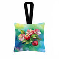Arkansas Apple Blossom in Watercolor Hanging Square Fabric Ornament 3.5 × 3.5 Decorative Door-Knob & Tree Hanger, Soft Fabric