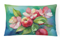 Arkansas Apple Blossom in Watercolor Decorative Throw Pillow 12x16 Indoor Outdoor Accent Cushion, Fabric Cover with Insert for Sofa, Bed, Porch & Living Room