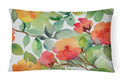 Connecticut Mountain Laurels in Watercolor Decorative Throw Pillow 12x16 Indoor Outdoor Accent Cushion, Fabric Cover with Insert for Sofa, Bed, Porch & Living Room