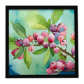 Connecticut Mountain Laurels in Watercolor Framed Metal Print Bathroom, Kitchen, Office, Home Decor Wall Art Ready to Hang, Square, 8X8