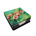 Delaware Peach Blossom in Watercolor PU Leather Note Paper Holder with Artist-Designed Cover, Desk Accessory, Office Gift