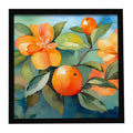 Florida Orange Blossom in Watercolor Framed Metal Print Bathroom, Kitchen, Office, Home Decor Wall Art Ready to Hang, Square, 8X8