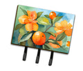 Florida Orange Blossom in Watercolor Leash or Key Holder Wall Hooks, Coat Rack Wall Mount, for Hanging Keys, Towels, Aprons, Leashes