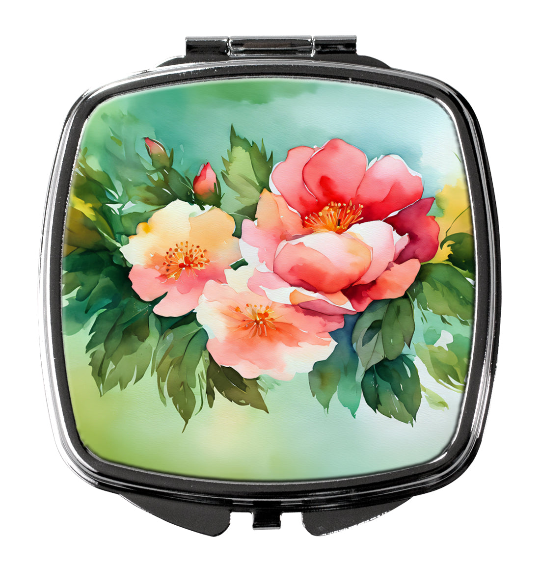 Georgia Cherokee Rose in Watercolor Compact Mirror Decorative Travel Makeup Mirror for Women Girls Gifts Pocket Makeup Mirror Folding Handheld